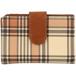 Plaid Multi Sectional Wallet - Brown