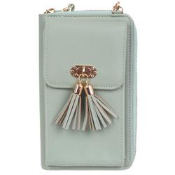 Faux Leather Solid Multifunctional Wallet - Blue