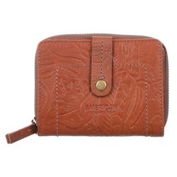 Genuine Leather Colorado Tooled Wallet -Tan