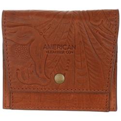 Tooled Leather Bifold Wallet - Brown