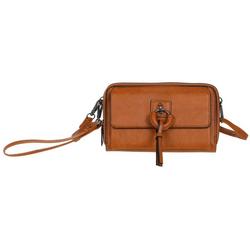 Faux Leather Wallet Crossbody - Brown