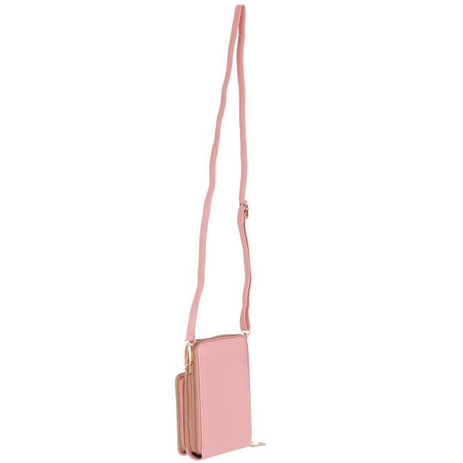 Pink Solid Artificial Leather Handbag