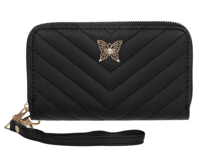 Female Black Leatherette Ladies Wallet