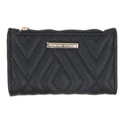 Quilted Faux Leather Bi-Fold Wallet - Black