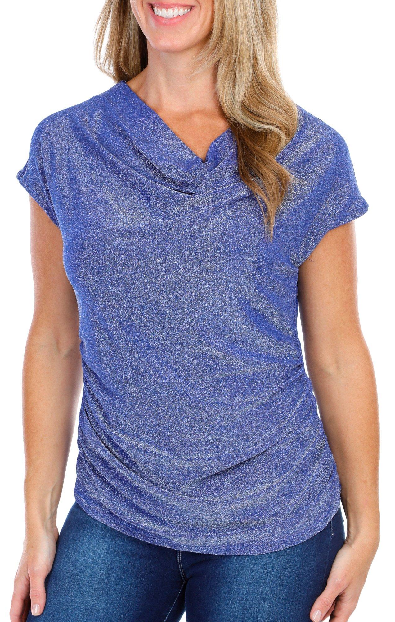 Women's Solid Texted Ruched Top