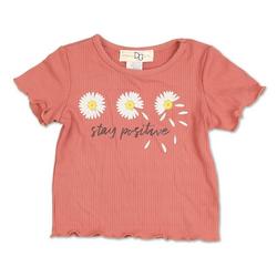 Little Girls Stay Positive Top - Pink