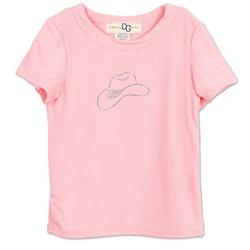 Little Girls Studded Cowgirl Hat Top - Pink