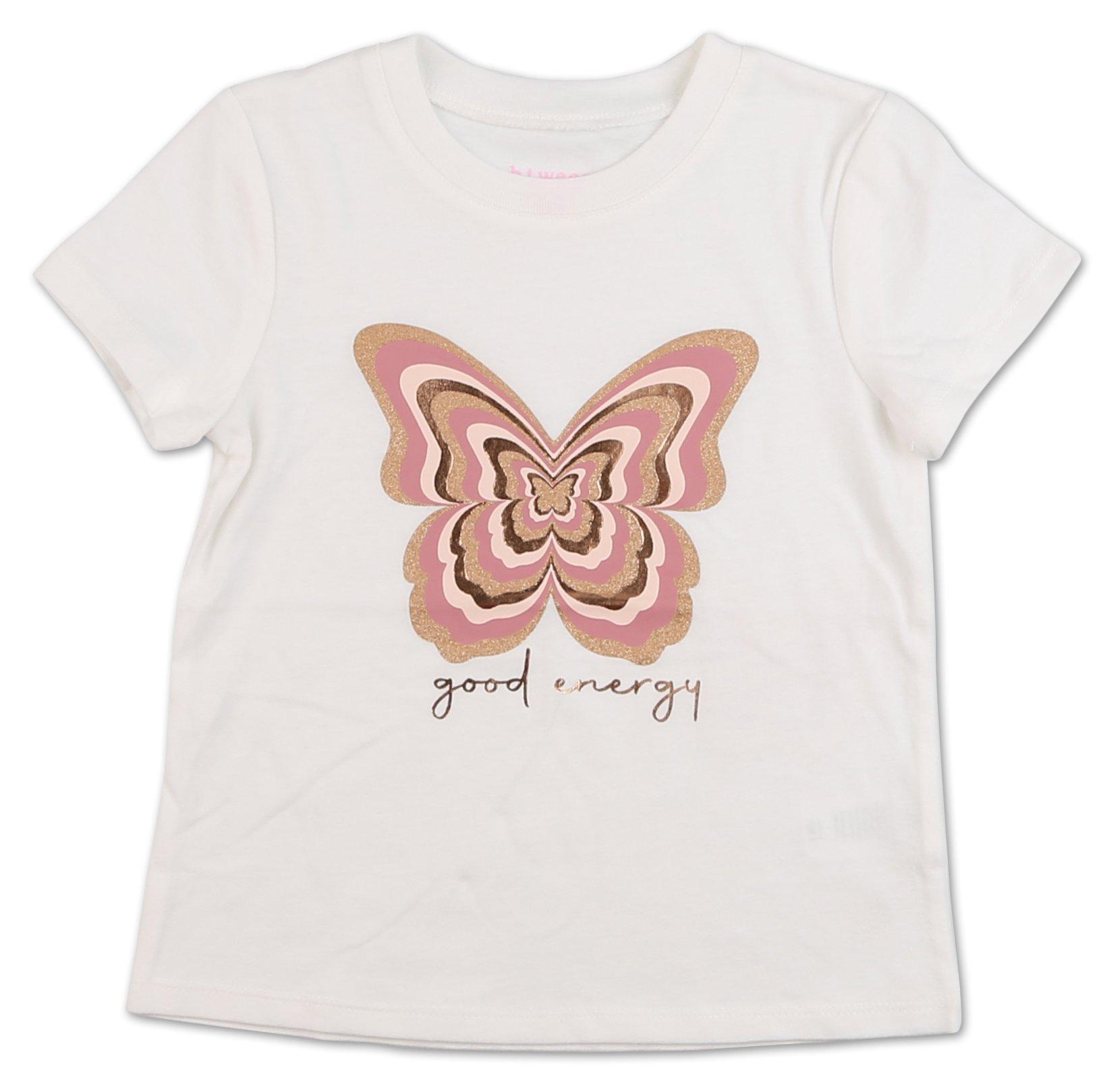 Little Girls Butterfly Graphic Top