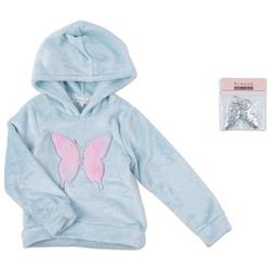 Little Girls Butterfly Hoodie with Keychain