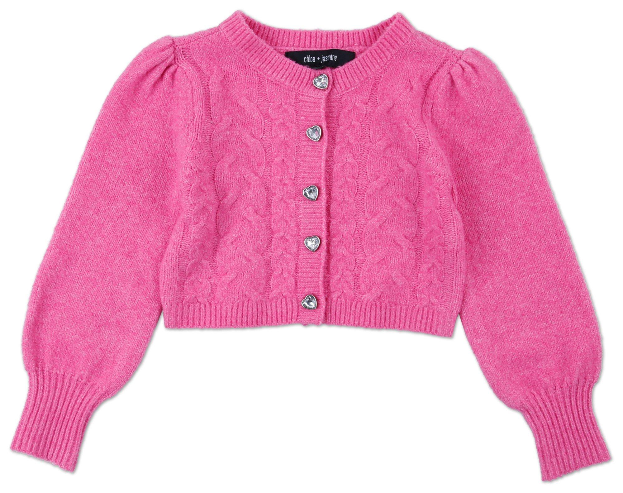 Little Girls Knit Button Down Cardigan