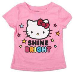Little Girls Shine Bright Hello Kitty Graphic Tee - Pink