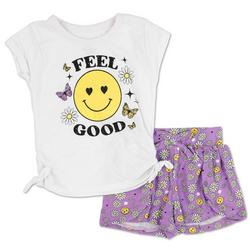 Little Girls 2 Pc Springtime Smiles Shorts Set
