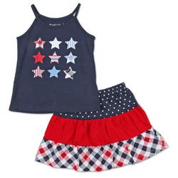 Little Girls 2 Pc Americana Skirt Set