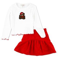 Little Girls 2 Pc Holiday Skirt Set