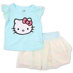Little Girls 2 Pc Hello Kitty Skirt Set