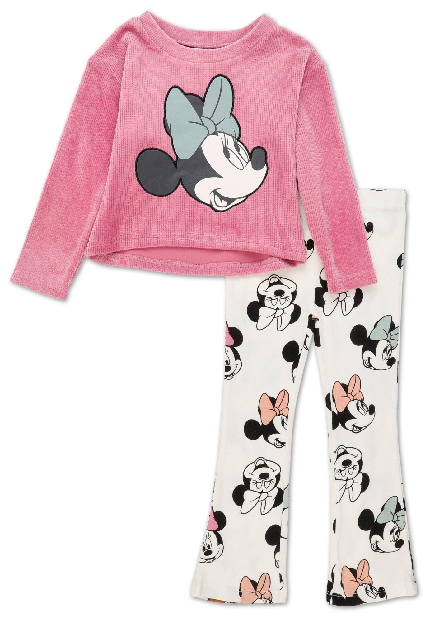 Little Girls 2 Pc Minnie Mouse Pants Set