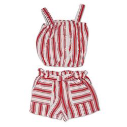Little Girls 2 Pc Striped Shorts Set