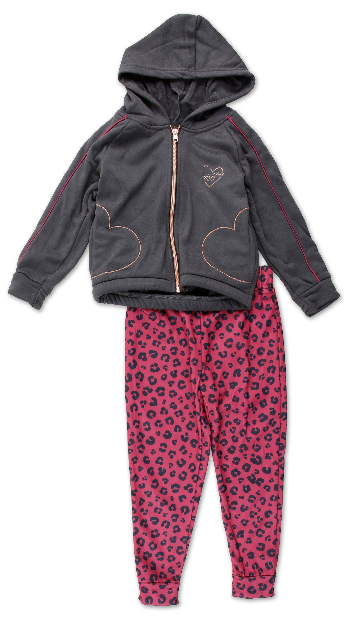 Little Girls Active 2 Pc Leopard Pants Set - Pink