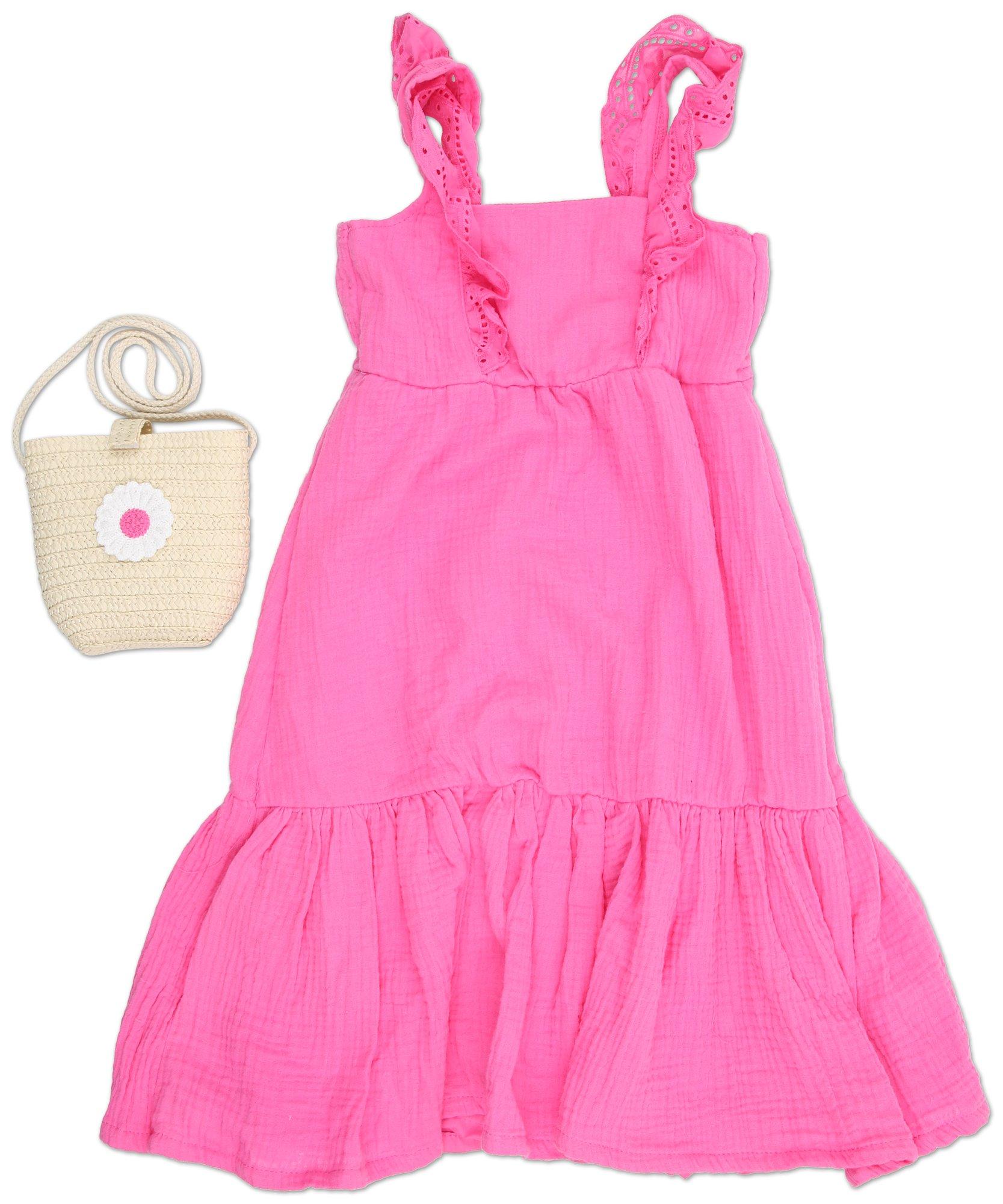 Little Girls 2 Pc Dress & Handbag Set