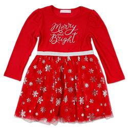 Merry & Bright Little Girls Christmas Dress