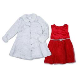 Little Girls 2 Pc Coat & Dress Set