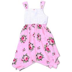 Little Girls Sleeveless Floral Print Dress
