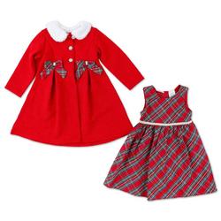Little Girls 2 Pc Christmas Dress Set