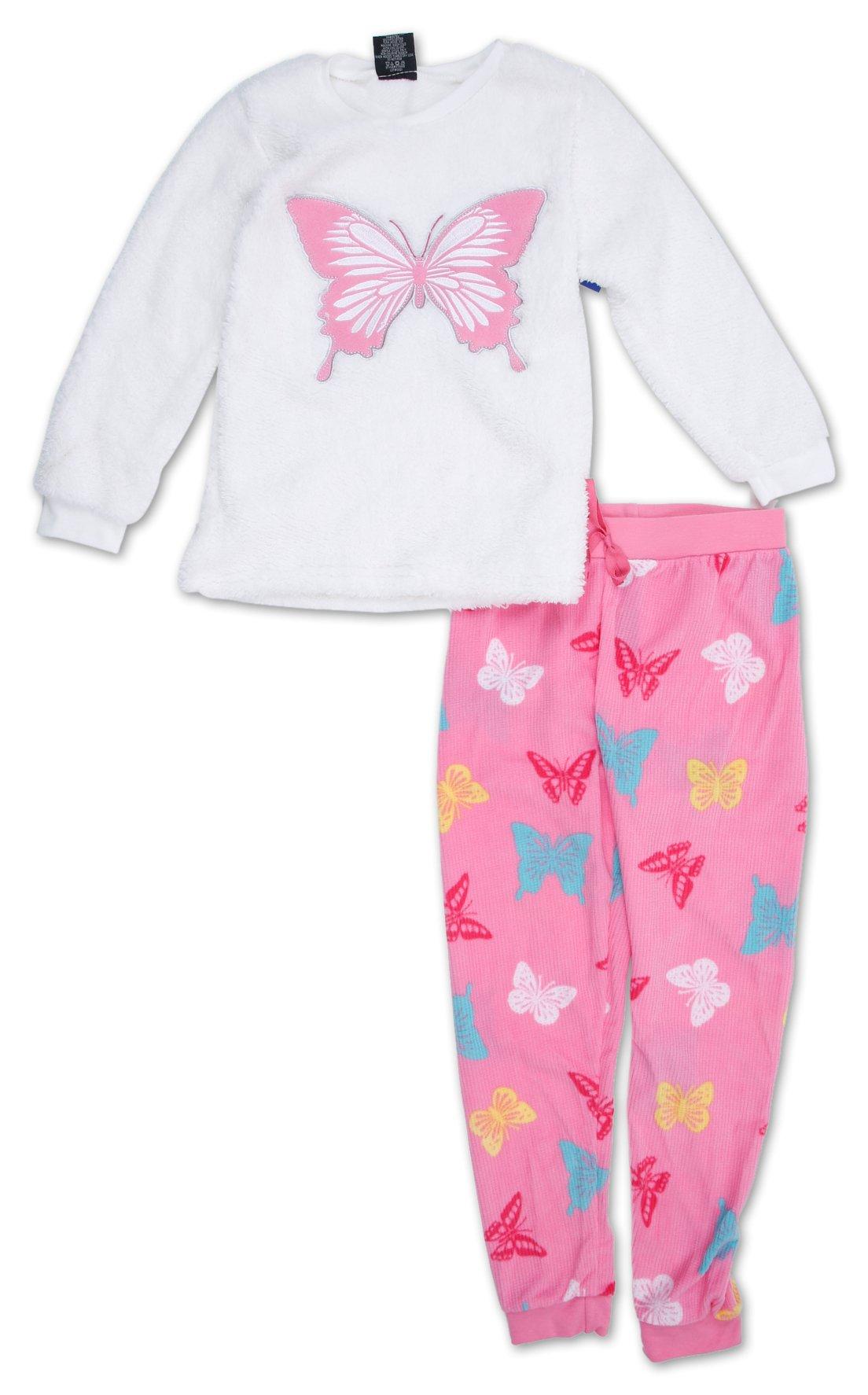 Girls 2 Pc Butterfly Pajama Pants Set