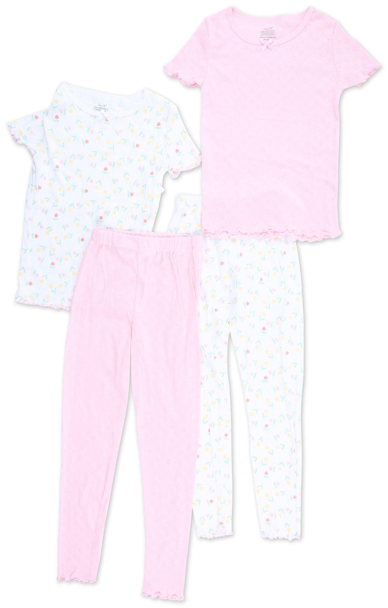Girls 4 Pc Pajama Pants Set