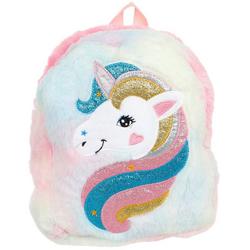 Plush Unicorn Mini Backpack - Pink Multi