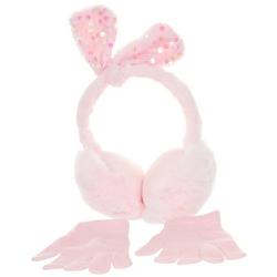 Girls 2 Pc Bunny Headband & Gloves Set