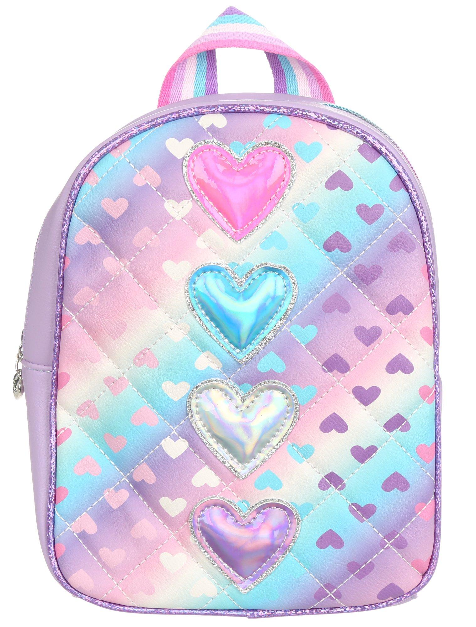 Kids Pastel Quilted Heart Mini Backpack