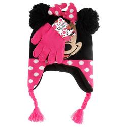 Girls 2 Pc Minnie Mouse Cozy Hat and Gloves Set