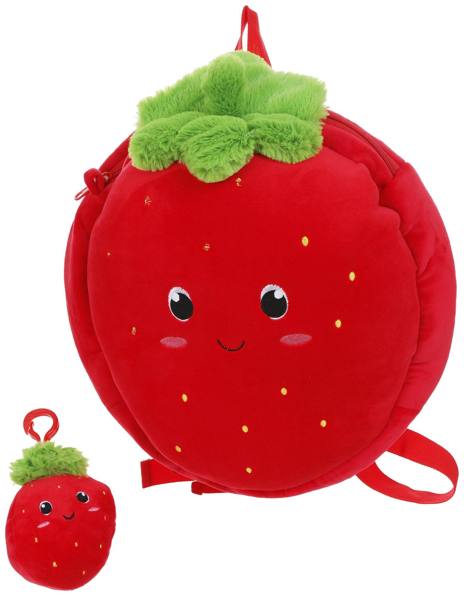 Kids Plush Strawberry Backpack