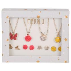 Girls 8 Pc Necklace & Earring Set