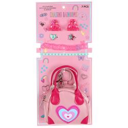 7 Pc Keychain Bag and Accessory Set