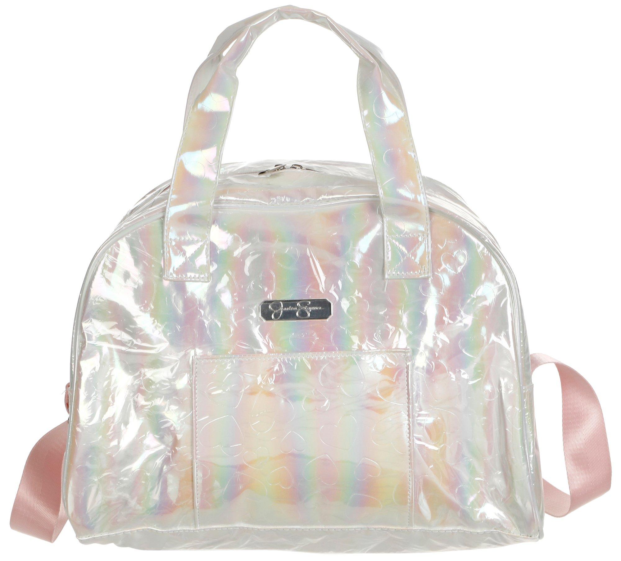 Kids Holographic Heart Duffle Bag