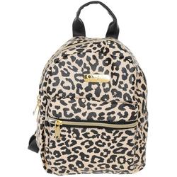 Faux Leather Leopard Print Mini Backpack - Tan