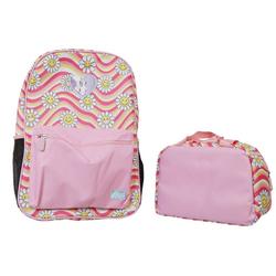 Girls 2 Pc Smiley Flowers Backpack Set - Pink