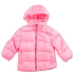 Little Girls Solid Puffer Jacket - Pink