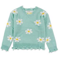 Girls Floral Print Sweater