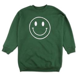 Girls Smiley Face Oversized Sweatshirt