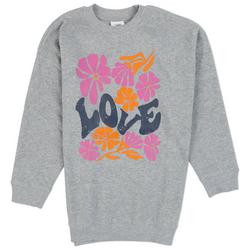 Girls Love Floral Crew Neck Sweater