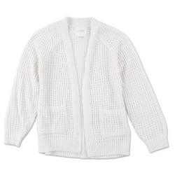 Girls Solid Open Front Cardigan