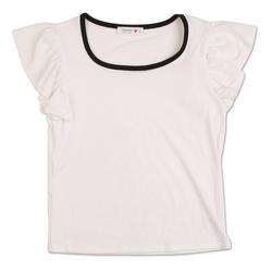Girls Solid Ribbed Top - White