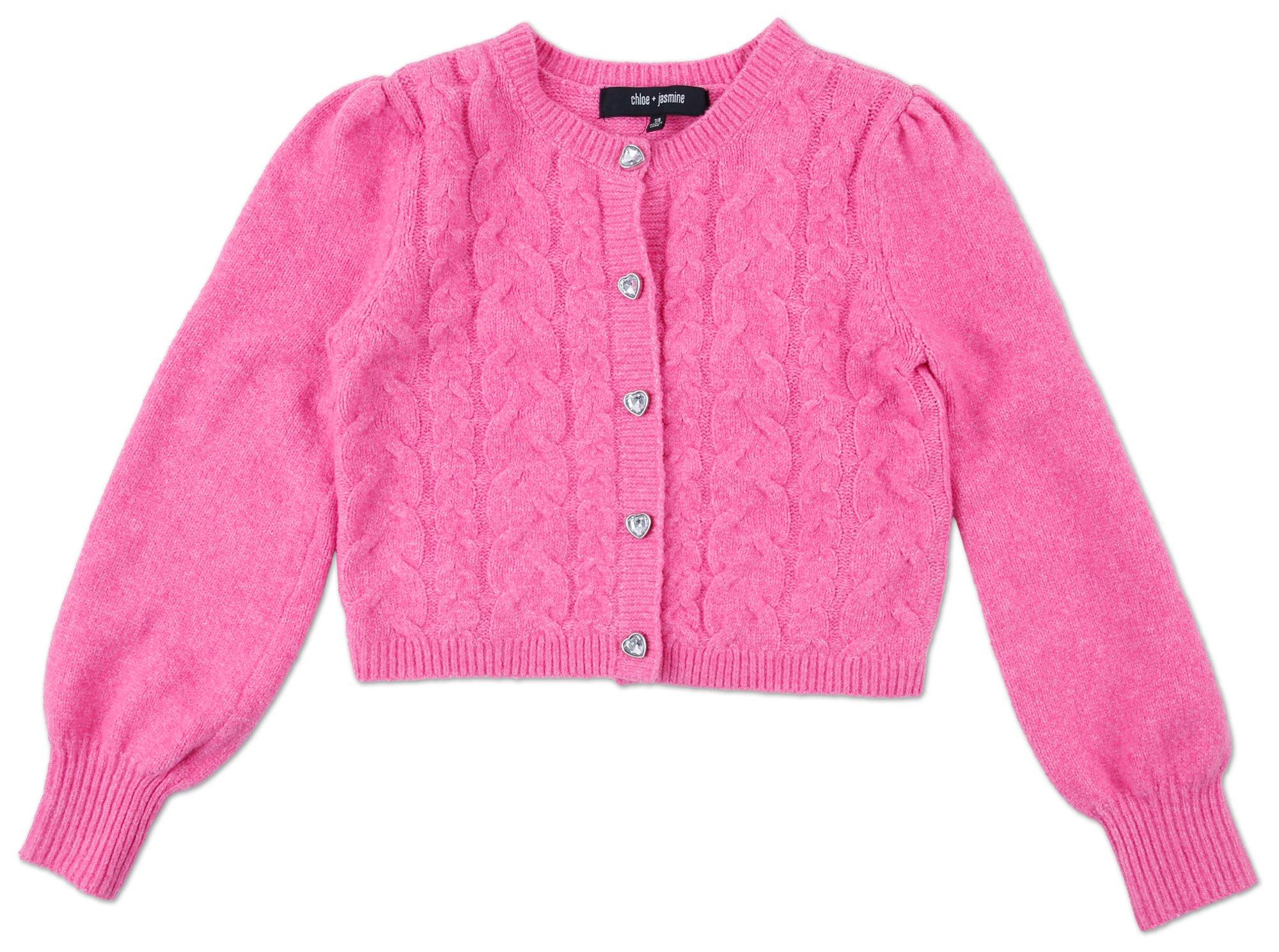 Girls Solid Cable Knit Sweater