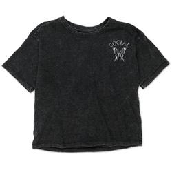 Girls Social Butterfly Graphic Tee - Black