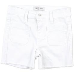 Girls Solid Denim Shorts