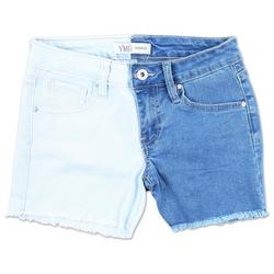 Girls Colorblock Denim Shorts