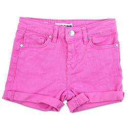 Girls Solid Mid Rise Mom Shorts